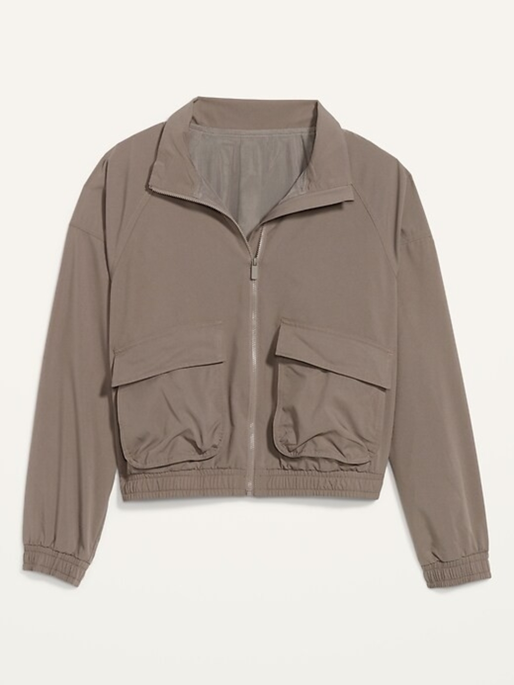 Old Navy Taupe Cropped Bomber Jacket